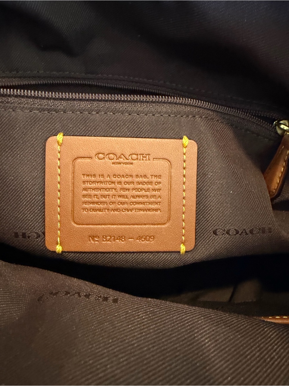 Coach Shay Shoulder Bag (Style 4609) Midnight Navy Pebbled and Suede Leather - Picture 9 of 10